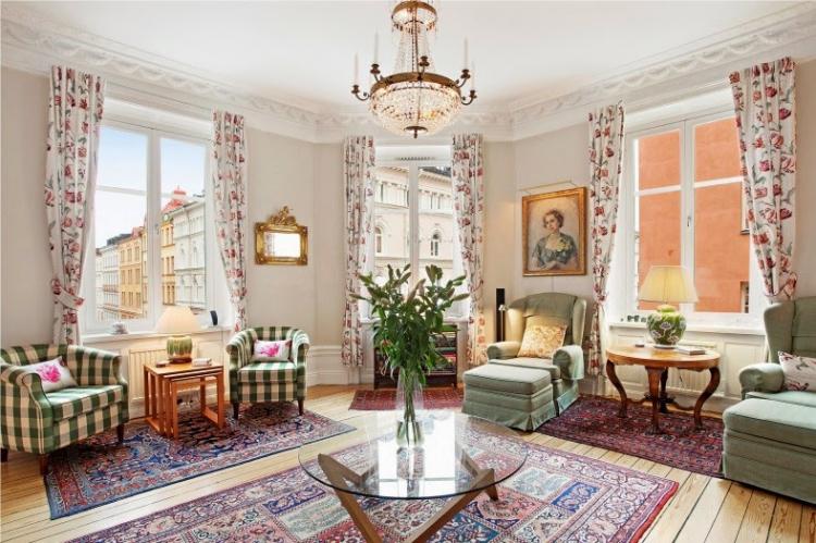 Salon de style anglais - Photo de design d'intérieur