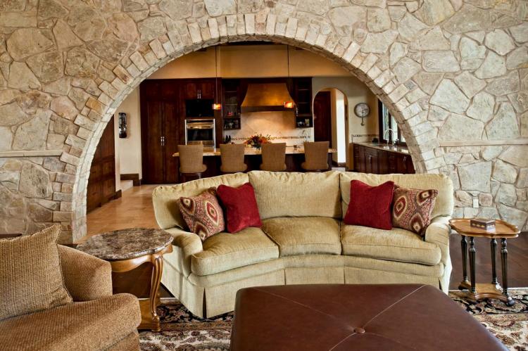 Bois et pierre - Garniture d'arche en placoplâtre