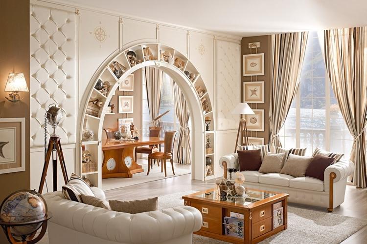 Arches en plaques de plâtre dans le salon