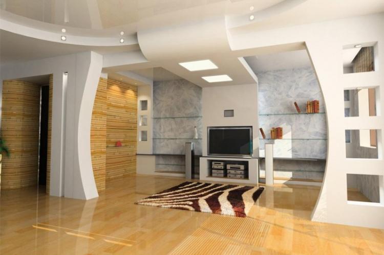 Arches en plaques de plâtre dans le salon