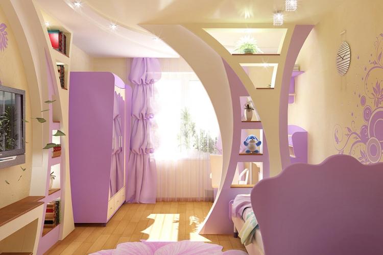 Arches de cloison sèche dans la chambre des enfants