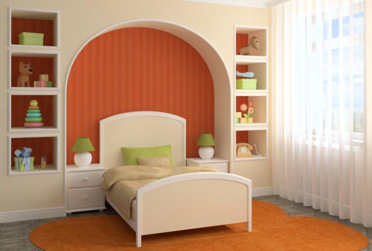 Arches de cloison sèche dans la chambre des enfants