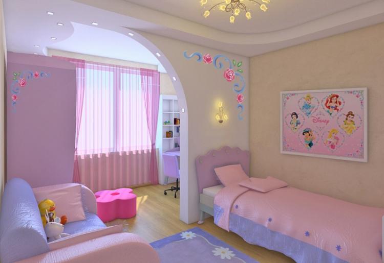 Arches de cloison sèche dans la chambre des enfants