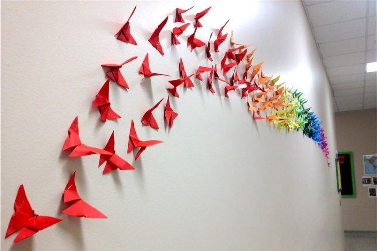 Papillons en papier - Papillons DIY sur le mur