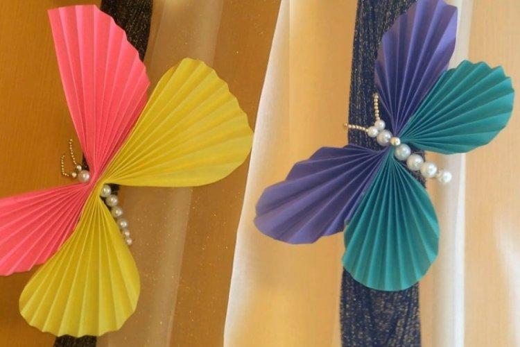 Papillons en papier ondulé - Papillons DIY sur le mur