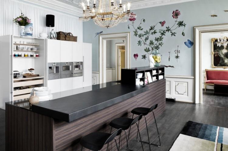 Comptoirs de bar à l'intérieur de la cuisine - photo