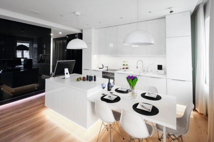 Cuisine blanche moderne - photo de design d'intérieur