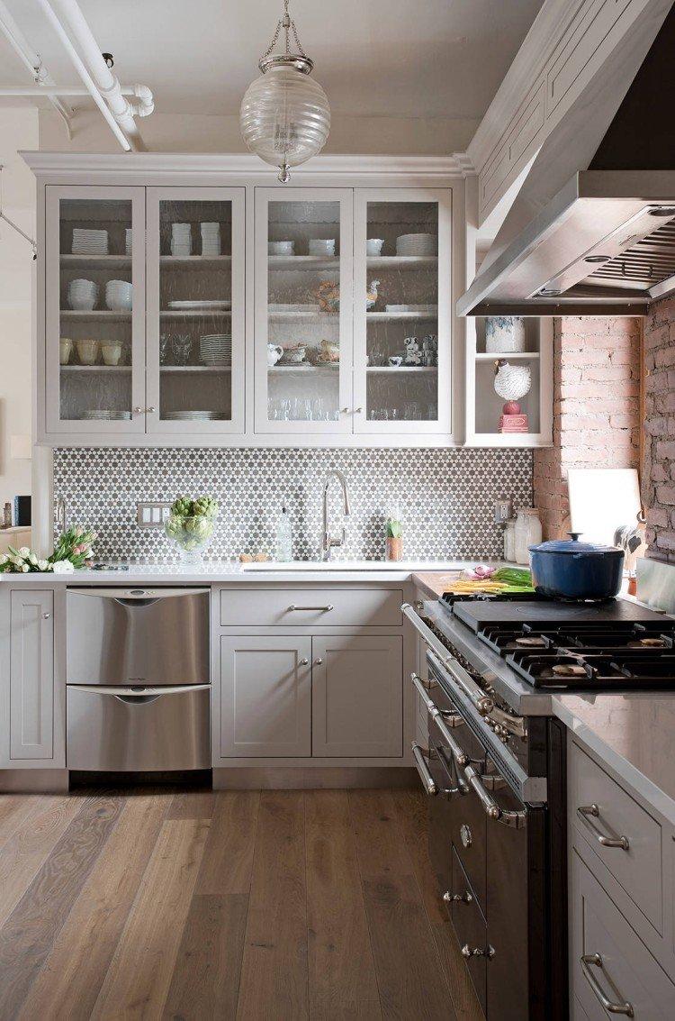 Cuisine blanc mat avec plan de travail blanc - photo design