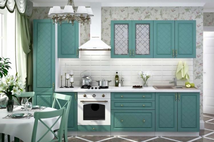 Cuisine turquoise de style provençal - Design d'intérieur