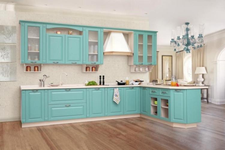 Cuisine Turquoise Classique - Design d'intérieur