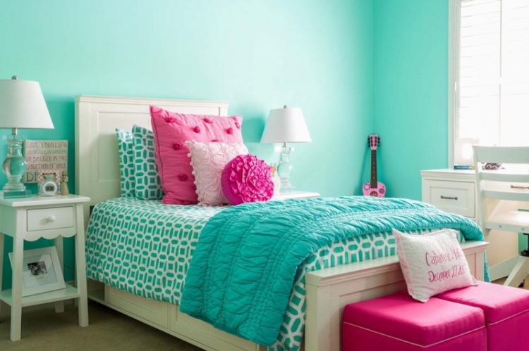 Turquoise avec rose - Combinaisons de couleurs à l'intérieur