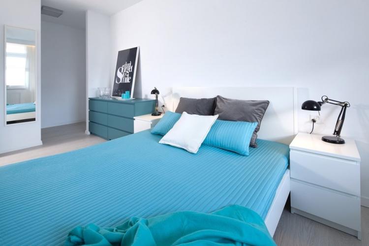 Couleur turquoise à l'intérieur de la chambre