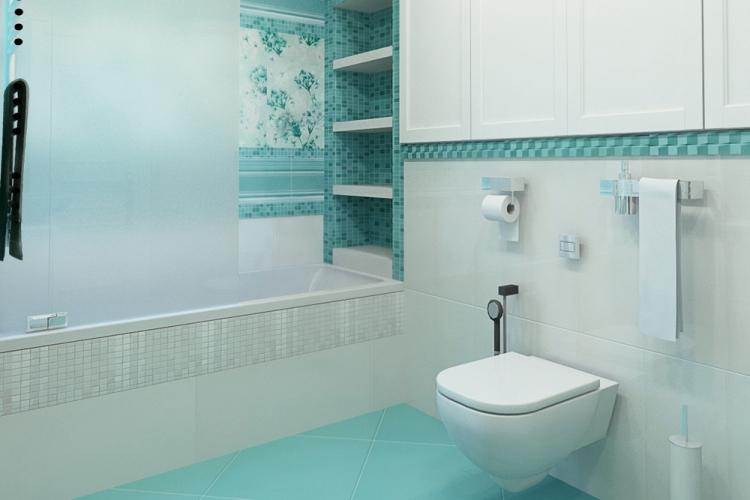 Couleur turquoise à l'intérieur de la salle de bain