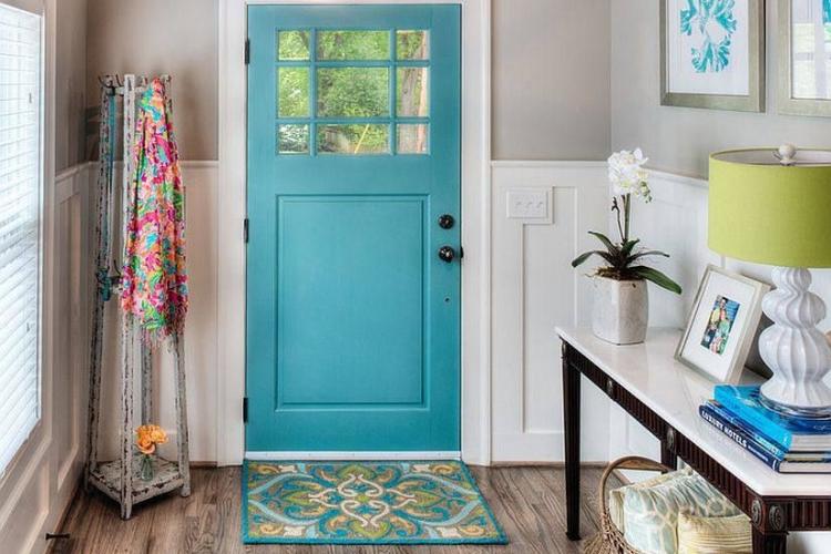 Couleur turquoise à l'intérieur du couloir