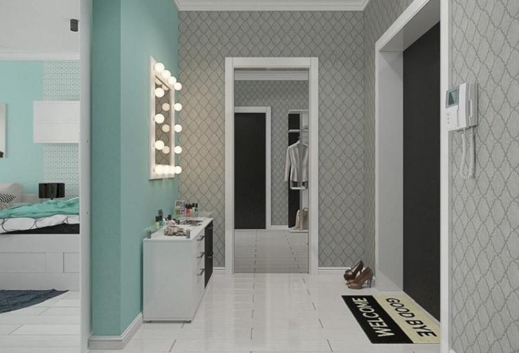 Couleur turquoise à l'intérieur du couloir