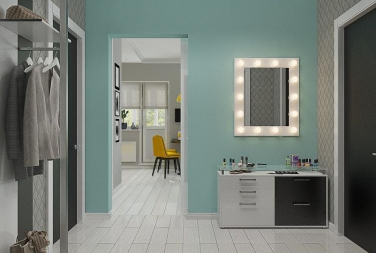 Couleur turquoise à l'intérieur du couloir