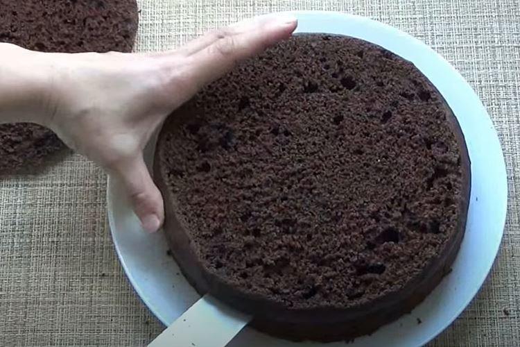 Génoise au kéfir au cacao - recette étape par étape avec une photo