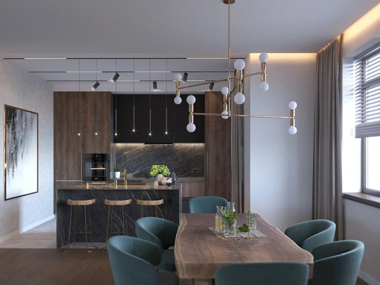 Black Style Home : Intérieur cuisine-salon