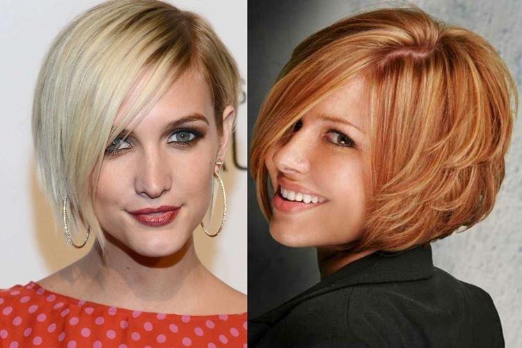 Bob Kare pour les cheveux courts avec une raie sur le côté