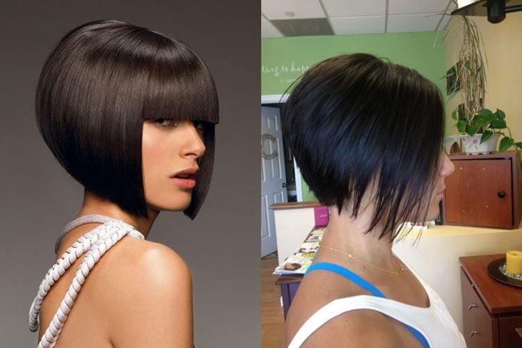 Bob Kare avec une frange pour cheveux raides