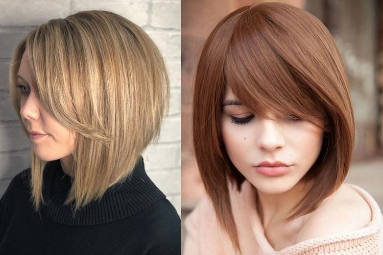 Carré allongé avec frange oblique