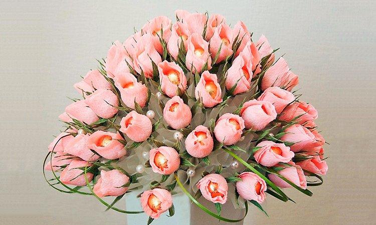 Roses - bouquets de bonbons à faire soi-même