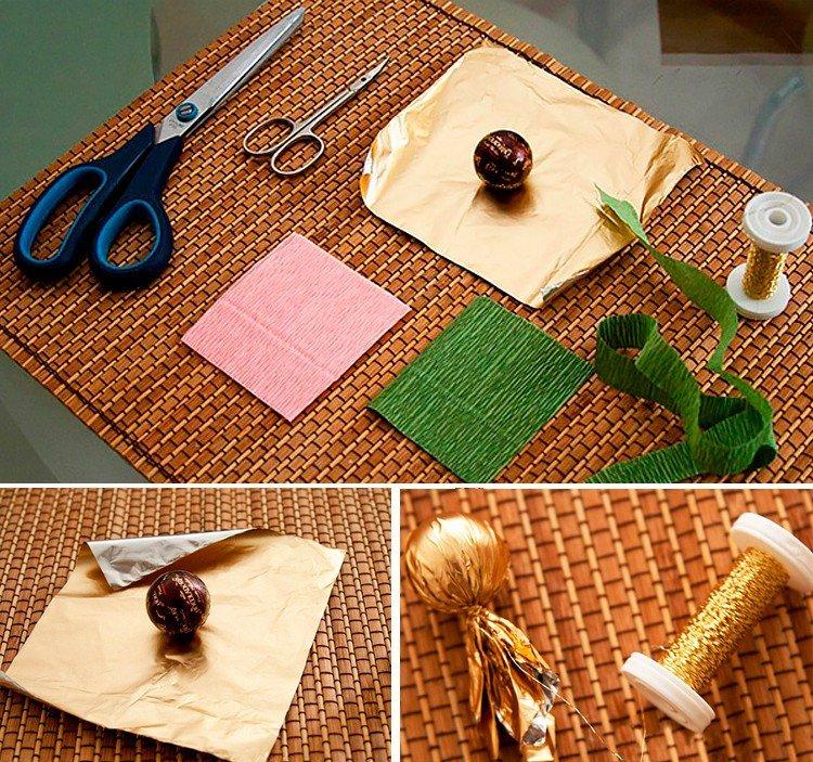 Roses - bouquets de bonbons à faire soi-même