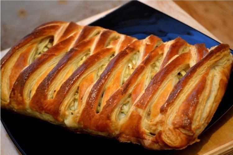 Tresse avec riz et légumes - Que cuisiner à partir de recettes de pâte feuilletée