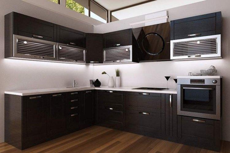 Couleur wengé dans la cuisine - conception de photos