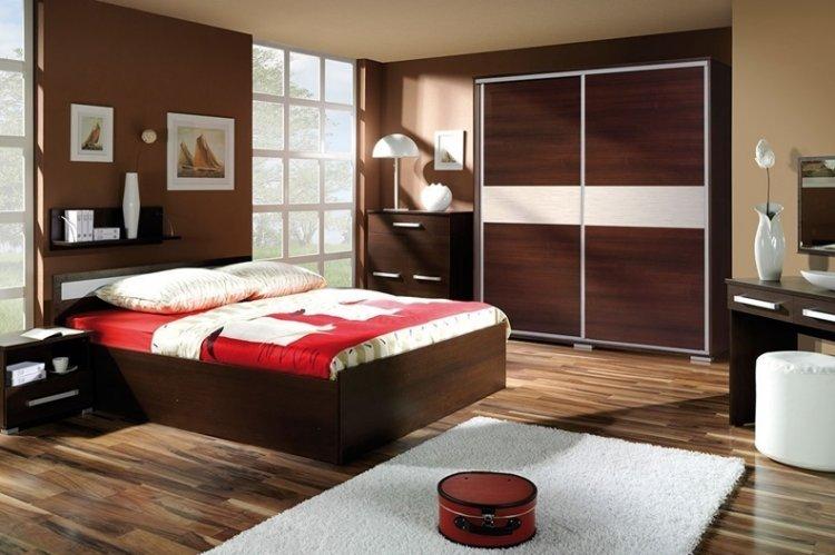 Couleur wengé dans la chambre - conception de photos