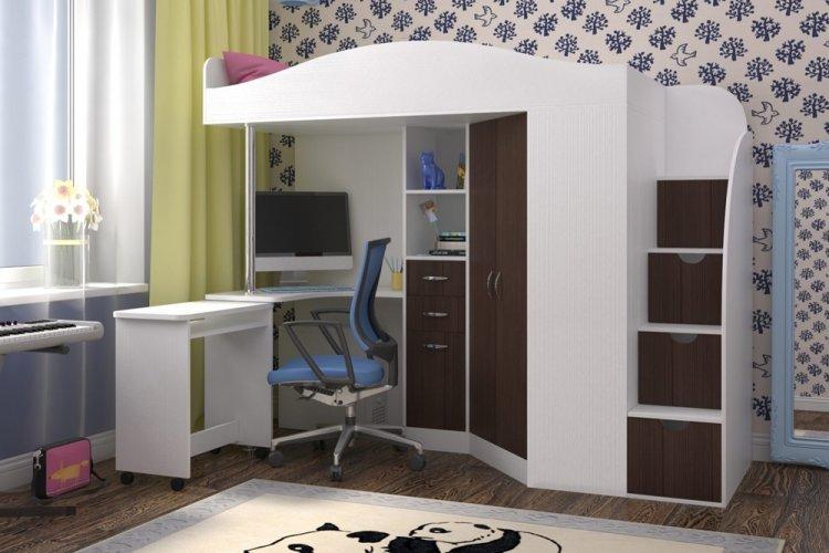 Couleur wengé dans la chambre des enfants - conception de photos