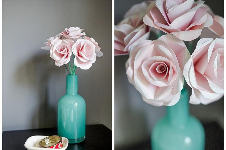 Roses en papier - Fleurs en papier DIY
