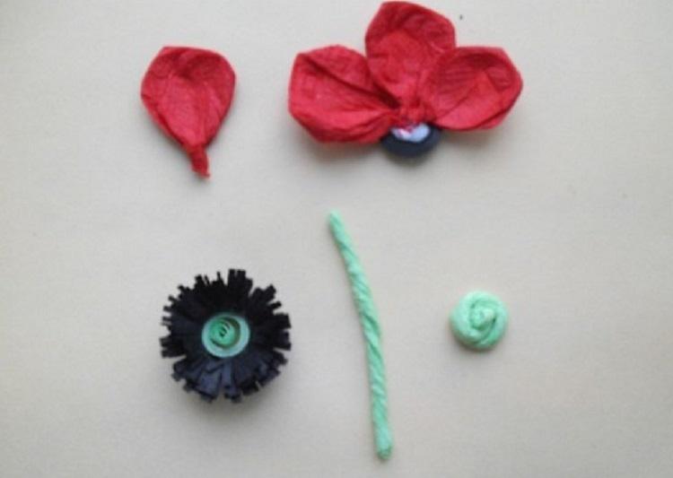 Coquelicot - Fleurs de serviette DIY