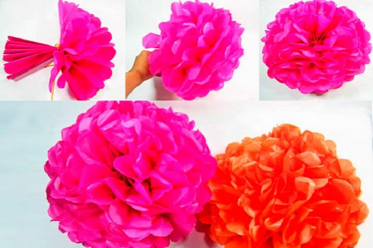 Pivoine - Fleurs de bricolage à partir de serviettes