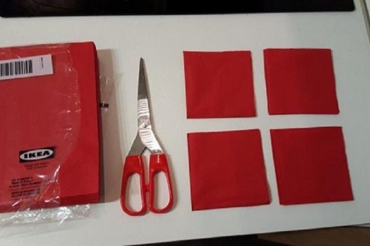 Rose fleurie rouge - Fleurs de serviette DIY