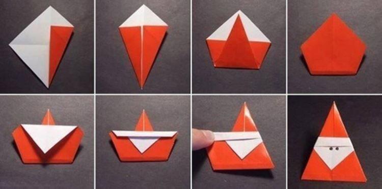 DIY origami Père Noël en papier