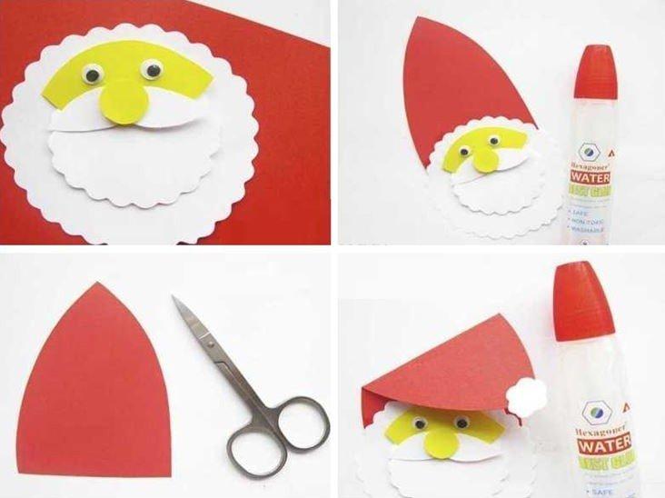 Père Noël à faire soi-même en papier pour cartes postales
