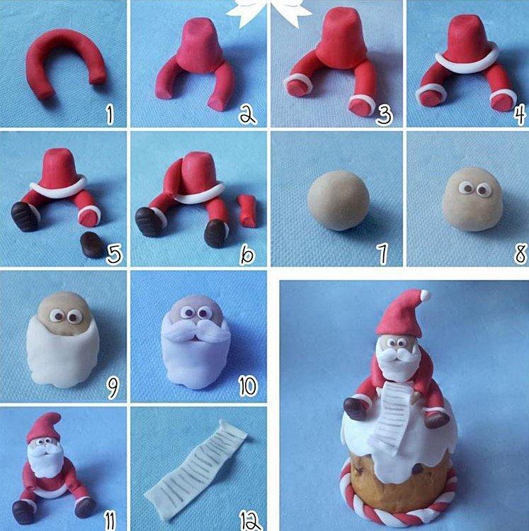 Père Noël à faire soi-même en pâte polymère