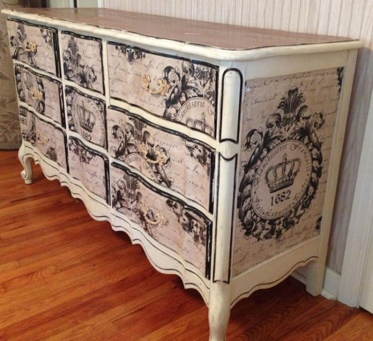 DIY déco d'armoire ancienne - idées photo