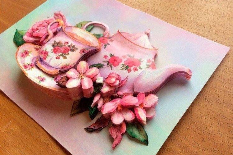 Bouteilles de découpage avec cartes volumétriques - photos et idées