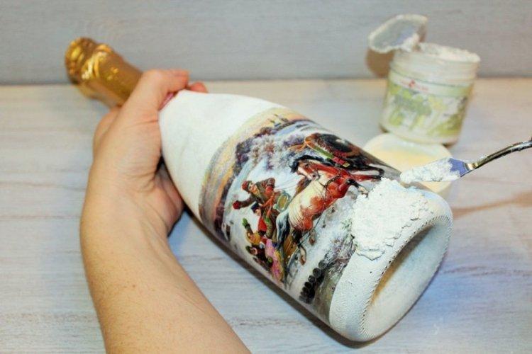 Flacon de découpage avec pâte à modeler - photos et idées