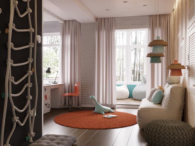 Chambre d'enfants pour frères jumeaux - design d'intérieur