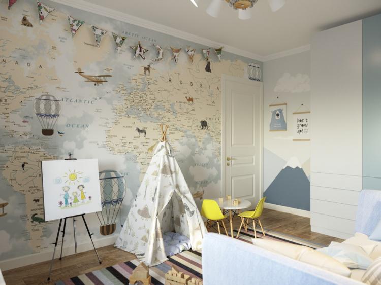 Chambre d'enfant Univers pour un découvreur - décoration d'intérieur