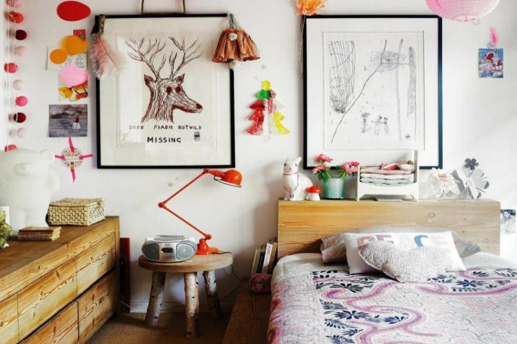 Chambre d'enfants pour filles dans un style bohème - Design d'intérieur