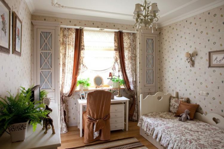 Chambre d'enfant pour filles de style provençal - Décoration d'intérieur