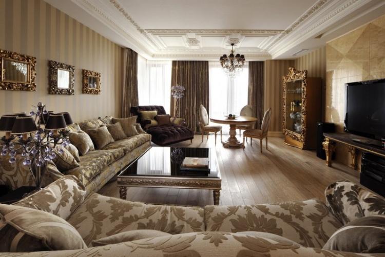 Design d'intérieur de salon dans un style classique