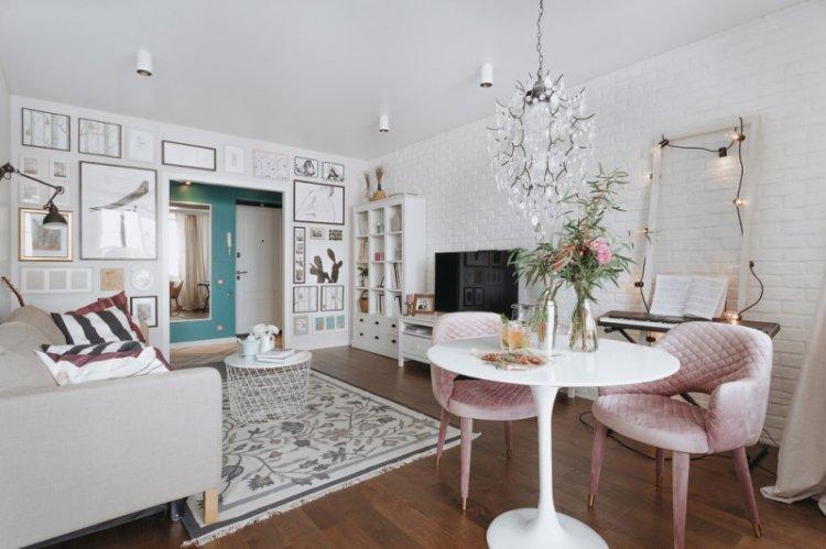 Salon dans un style scandinave - photo de design d'intérieur