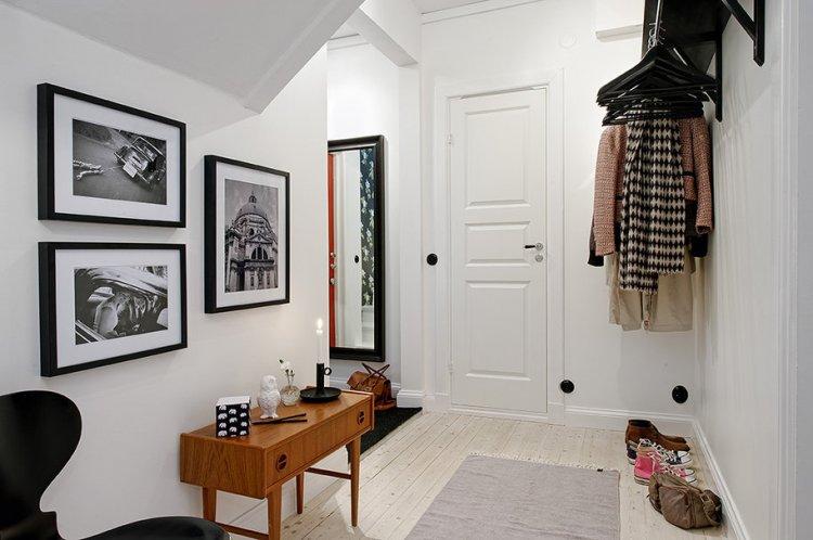 Couloir et couloir de style scandinave - photo de design d'intérieur