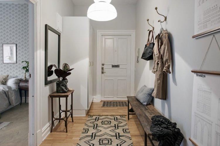 Couloir et couloir de style scandinave - photo de design d'intérieur