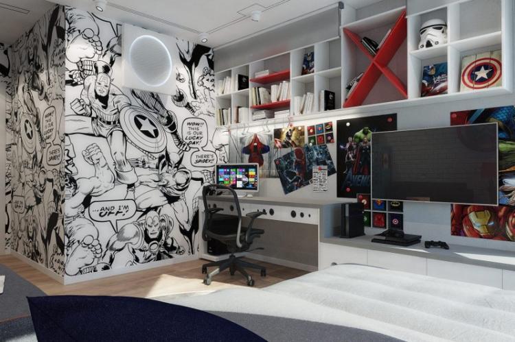 Chambre pour un adolescent - photo de design d'intérieur